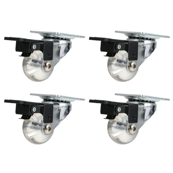 4 Pcs Universal Noiseless Swivel Caster Wheels with Brake, Heavy Duty Swivel Casters for Furniture, Cart, Chair