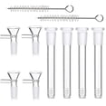 thumbnail image 1 of 4 Pcs Upgraded Scientific Glass Tube 4 Pcs Glass Funnel Clear Test Tube Down Stem for Science and Lab Experiments with 2 Cleanning Brushes (4.7" Glass Tube 4pcs+0.6" Funnel 4pcs), 1 of 9