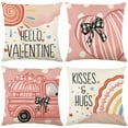 thumbnail image 1 of 4 Pcs Valentine's Day Pillow Covers, 17.7'' x 17.7'' Love Heart Throw Pillow Covers Polyester Cushion Cases for Sofa Couch Valentine Decorations, 1 of 5