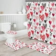 thumbnail image 1 of 4pcs Valentine's Day Shower Curtain Set Farmhouse Romantic Rose Gnome Couple Red Heart Tree Valentine Shower Curtain for Bathroom Decor Fabric Waterproof Shower Curtain Sets with Hooks, 1 of 8