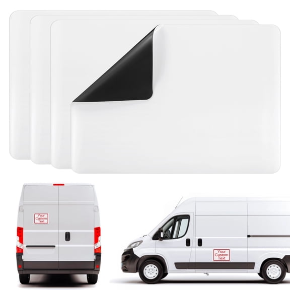 4 Pcs Vehicle Adhesive Sheets, Large Blank White Signs for Car Doors, 16.5 x 11.8 in Labels, Costume Decoration, Temporary Ads, Instructional, Warning Signs