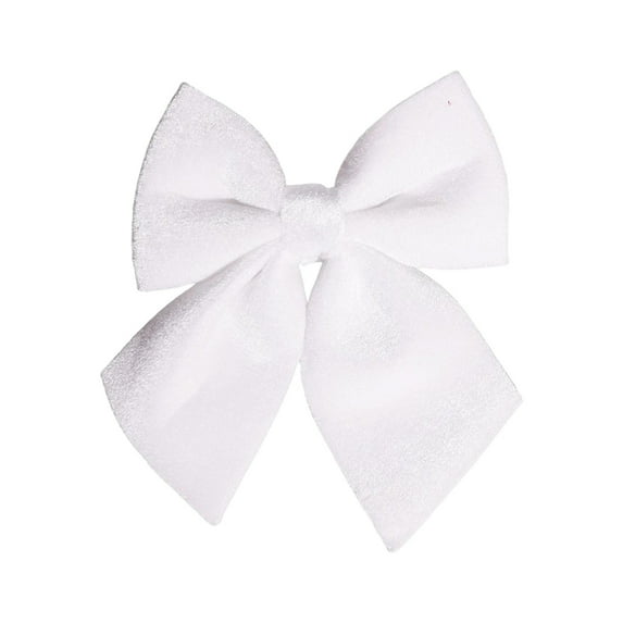 4 Pcs Velvet Christmas Bow Ornaments – Elegant Holiday Decor for Tree, Wreaths & Garlands, White, Bows
