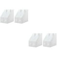 thumbnail image 1 of MERRYHAPY Office Supplies Vertical File Rack, White Plastic Document Organizer, 4 Pieces, Desk File Holder for Home and Office, 1 of 6