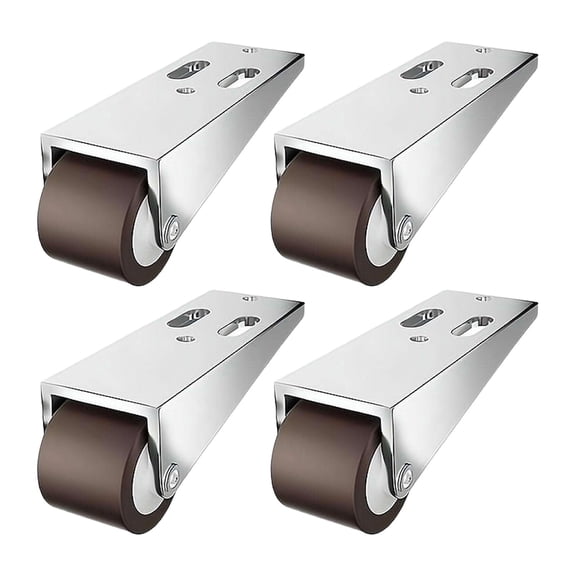 4 Pcs Vertical Track Roller Wheel,Sliding Door Bottom Rollers With Heavy-Duty Metal Bracket,Non-Slip Caster Wheels,Small Fixed Caster Wheels for Furniture, Drawer, Door, Bookcase, Diy,Black