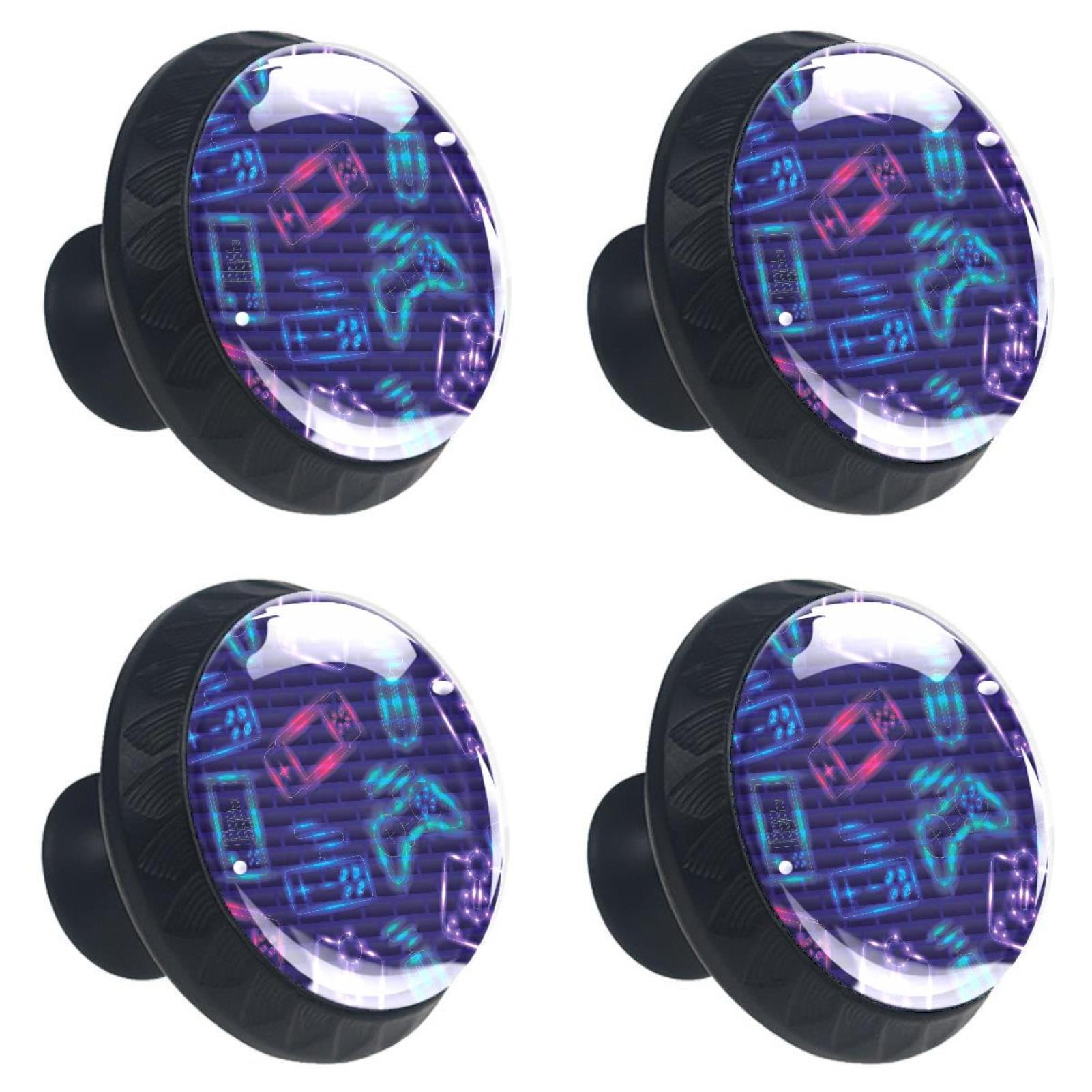 4 Pcs Video Game Controls Knobs for Kitchen Cabinet Cupboard Dresser Bookcase Drawer Pulls Handles Round Home Decor