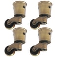 thumbnail image 1 of 4 Pack Vintage Antique Bronze Furniture Casters – Heavy Duty Zinc Alloy Swivel Cup Casters for Chair Legs, Table & Cabinet, 360° Rolling Wheels, Floor Protection, Effortless Mobility, 1 of 5