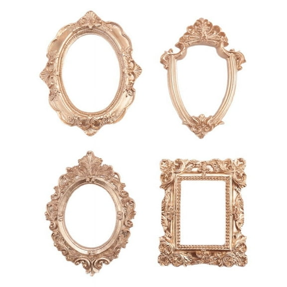 4 Pcs Vintage Picture Frame Antique Photo Frame Wall Hanging Photo Frame Table Top Display Christmas Holiday Home Decor