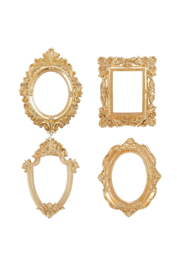 4 Pcs Vintage Picture Frame Antique Photo Frame Wall Hanging Photo Frame Table Top Display Christmas Holiday Home Decor