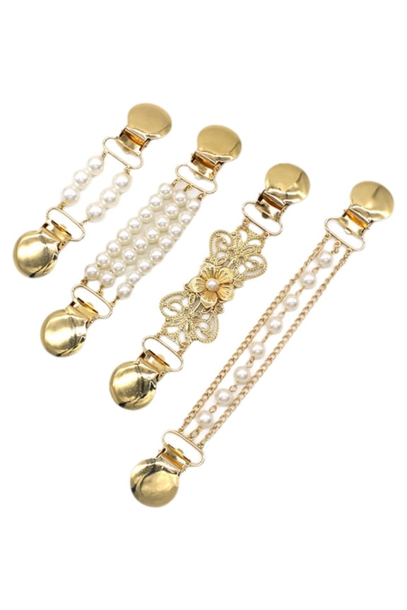 4 Pcs Vintage Sweater Clips Jumper Swirl Clips Metal Cloak Clasp Retro Costume Accessories for Girl Women Daily Use