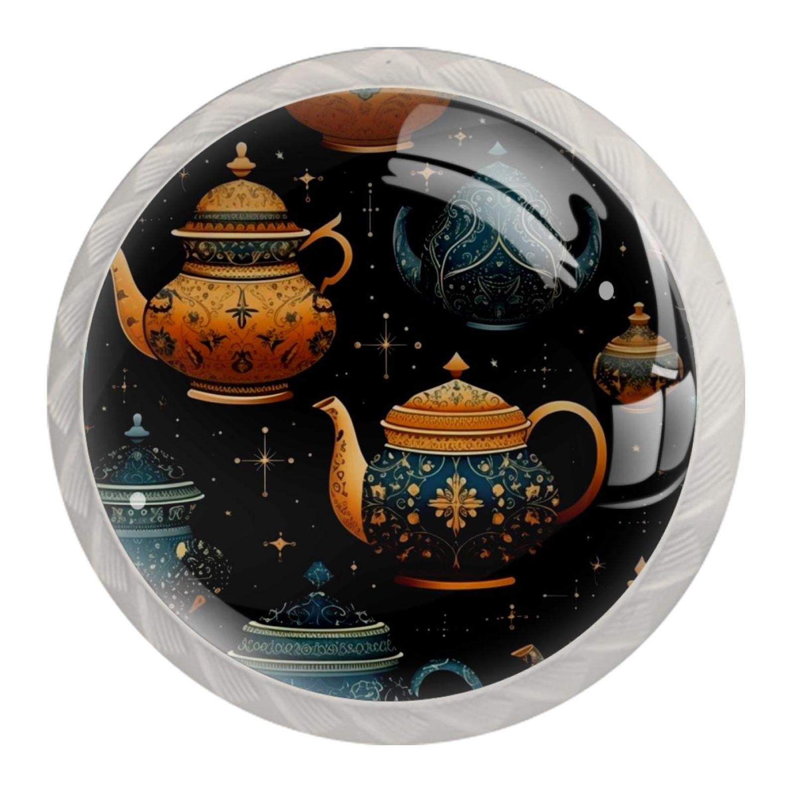 4 Pcs Vintage Teapot Knobs for Kitchen Cupboard Dresser