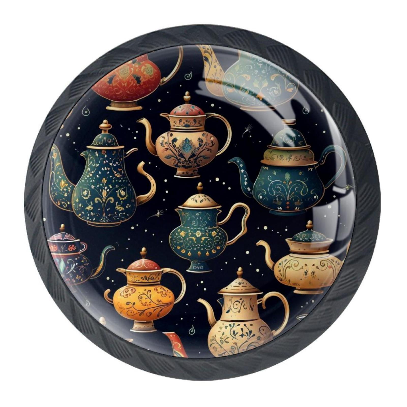 4 Pcs Vintage Teapot Knobs for Kitchen Cupboard Dresser