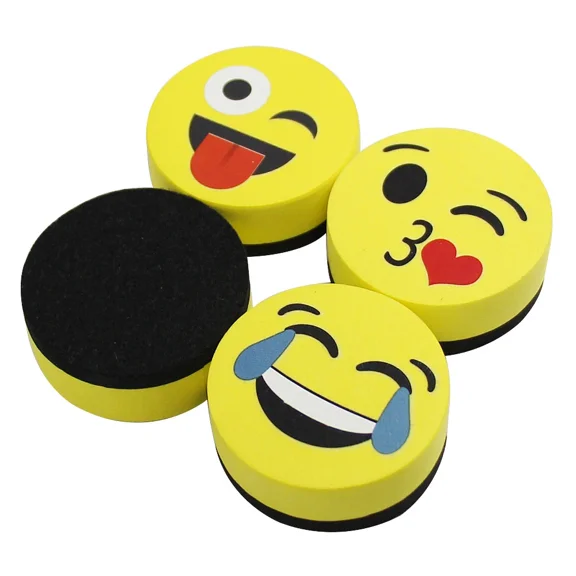 4 Pcs Viz-Pro Magnetic Eraser Circular Whiteboard Eraser / Dry Erase Erasers