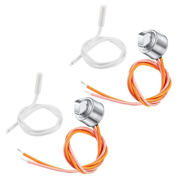 4 Pcs WR55X10025 Refrigerator Temperature Sensor Replace 914093, WR50X10068 Defrost Thermostat for Refrigerators