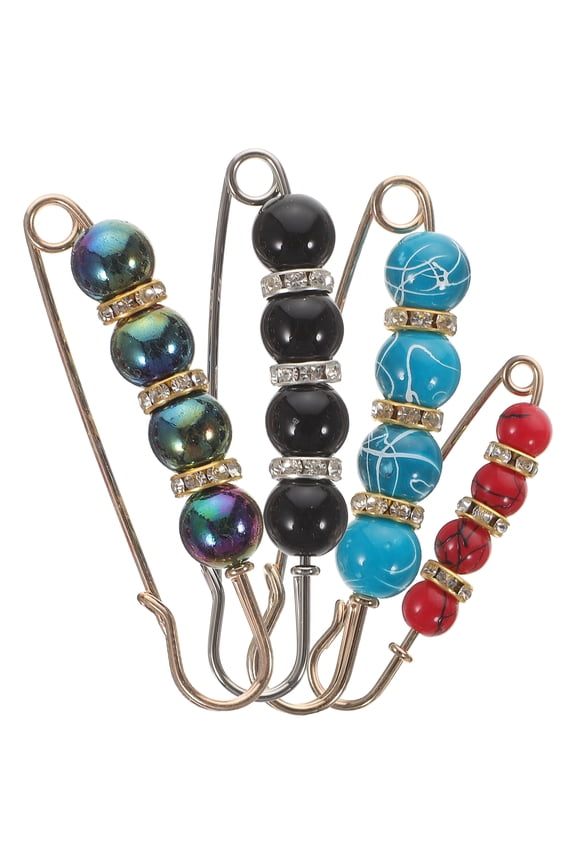 4 Pcs Waist Pin Sweater Clips to Hold Together Shawl Brooches for Women Decor Anniversary Xmas Gifts Vintage Miss