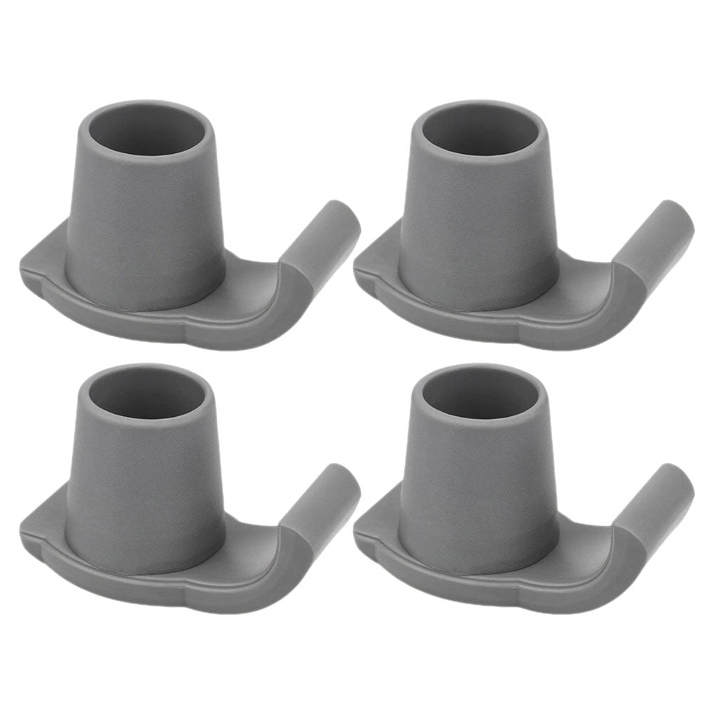 4 Pcs Walker Foot Pads Accessories for Folding with Wheels Skiing Tray Elder Silver