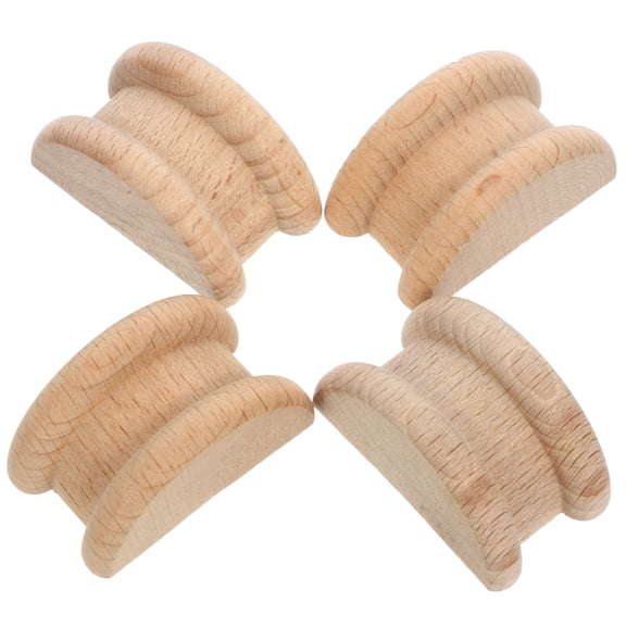 4 Pcs Wall Accent Decor Durable Roman Capital Decorative Column Furniture Applique Accessories Wood