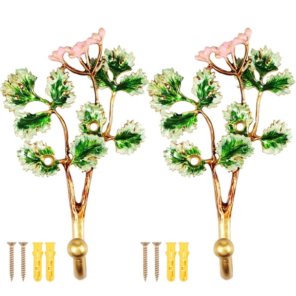 4 Pcs Wall Hooks with 4 Screws Vintage Wall Hook Set Decorative Wall Hooks Heavy Duty Wall Mount Hooks Elegant Wall Hangers for Hanging Clothes Towels Keys Hats