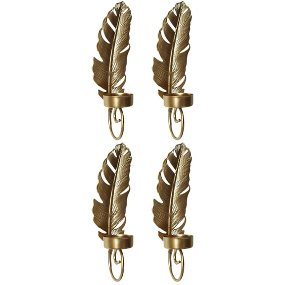 4 Pcs Wall Mounted Metal Candle Sconces Holders Leaf Design Iron Wall Sconce Candle Holder