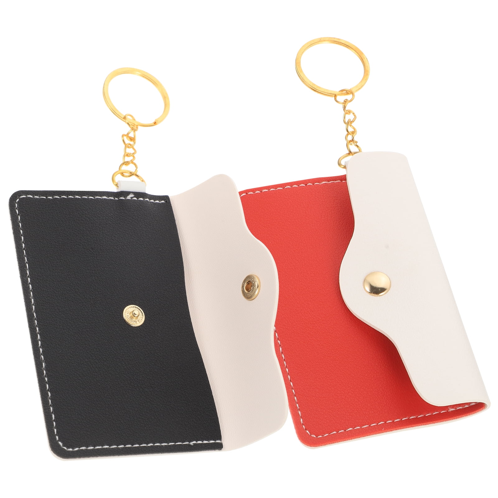 4 Pcs Wallet Pill Holder Small Cards Container Bag with Key Ring Id