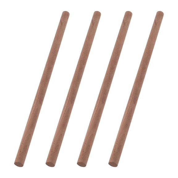4 Pcs Walnut Dowel Rods 15.7 inch Long Wood Sticks 0.7 inch Diameter Unfinished Round Sticks Wooden Carving Blocks Round Wooden Sticks