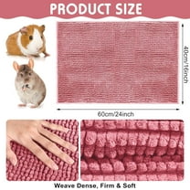 4 Pcs Washable Guinea  Cage Liner - Soft Fleece Pee Pads for Small Pets, Reusable Bedding Mat for Bunny, Hamster, Rabbit