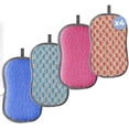 thumbnail image 1 of 4 Pcs Washable Sponge - Reusable Dishwashing Sponge - Antibacterial Microfiber Sponge, 1 of 5