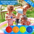 thumbnail image 1 of 4 Pcs Water Balloons - 2.4 x 2.4in Reusable Self-Filling Splash Balls for Outdoor Water Games, 1 of 6