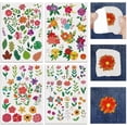 thumbnail image 1 of 4 Pcs Water Soluble Embroidery Stabilizers Flower Adhesive Hand Sewing 11.7x8.3inch Embroidery Transfer Paper Boho Leaf for Stitch Embroidery Designs Hand Sewing Lover, 1 of 8