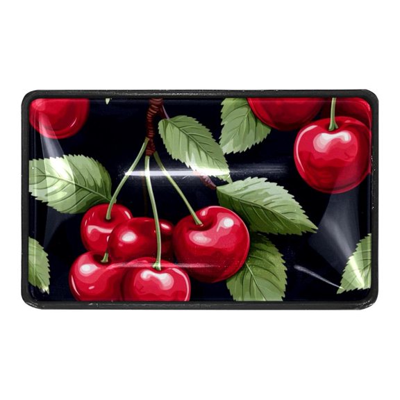 4 Pcs Watercolor Cherry Fruit Crystal Glass Drawer Knob Pull Handle Ergonomic Furniture Cabinet Handle for Kitchen Dresser Cupboard Wardrobe