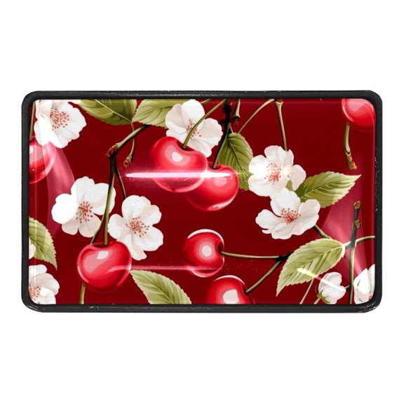 4 Pcs Watercolor Cherry Fruit Crystal Glass Drawer Knob Pull Handle Ergonomic Furniture Cabinet Handle for Kitchen Dresser Cupboard Wardrobe