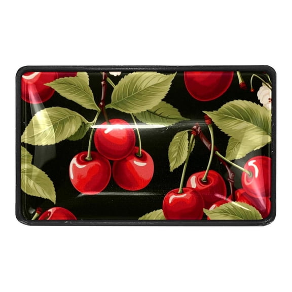 4 Pcs Watercolor Cherry Fruit Crystal Glass Drawer Knob Pull Handle Ergonomic Furniture Cabinet Handle for Kitchen Dresser Cupboard Wardrobe