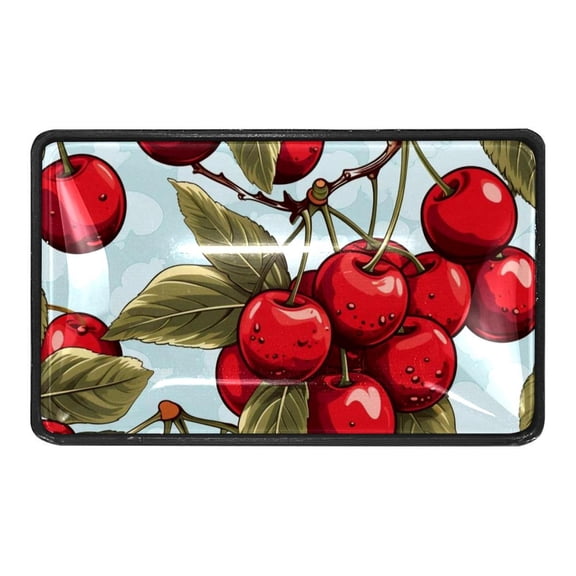 4 Pcs Watercolor Cherry Fruit Crystal Glass Drawer Knob Pull Handle Ergonomic Furniture Cabinet Handle for Kitchen Dresser Cupboard Wardrobe