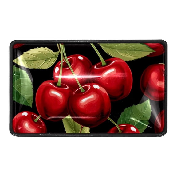 4 Pcs Watercolor Cherry Fruit Crystal Glass Drawer Knob Pull Handle Ergonomic Furniture Cabinet Handle for Kitchen Dresser Cupboard Wardrobe