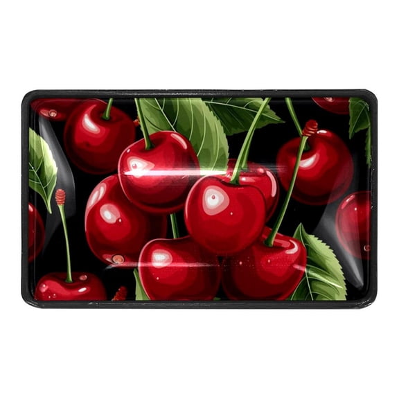 4 Pcs Watercolor Cherry Fruit Crystal Glass Drawer Knob Pull Handle Ergonomic Furniture Cabinet Handle for Kitchen Dresser Cupboard Wardrobe