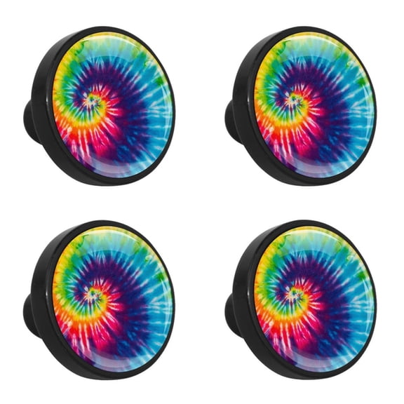 4 Pcs Watercolor Rainbow Knobs for Kitchen Cabinet Cupboard Dresser Bookcase Drawer Pulls Handles Round Home Decor