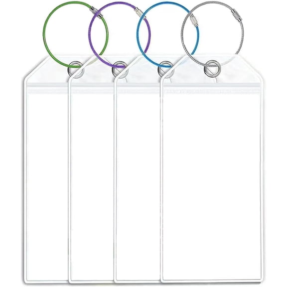 4 Pcs Waterproof Clear Luggage Tags, Cruise Luggage Tag Holders, Reusable, Transparent, 18.5 X 8.5 Cm
