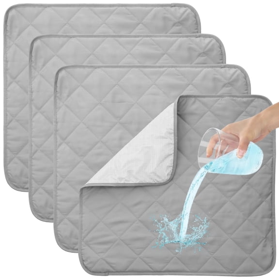 4 Pcs Waterproof Incontinence Chair Pads, 22 x 20.9" Washable Absorbent Seat Protectors, Reusable & Non-skid Wheelchair Chair Seat Pads for Adjuts, Seniors, and Pets