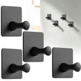 thumbnail image 1 of 4 Pcs Waterproof Plastic Wall Mount Hanger,No Drill Self adhesive Bathroom Hooks,Bath Towel Holder,Multi Purpose Hats Hooks for Bags,Keys,Entryway and Behind Door,Home Storage Organization, 1 of 2