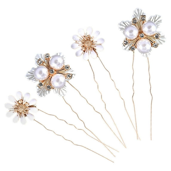 4 Pcs Wedding Hair Accessories Wedding Decore Hair Accessories for Wedding Bridesmaid Hair Accessories Hairpins for Girls Wedding Handicrafts Little Daisy Alloy Pearl Women's
