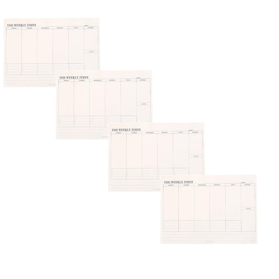 4 Pcs Weekly Planner Notepad, Tear-Off 60Pages, Blank Calendar Sheets For Office Home Schedule 9.6 X 6.9 Inch Undated Monthly Calendar Sheet To-do list, Note pad, Scheduler