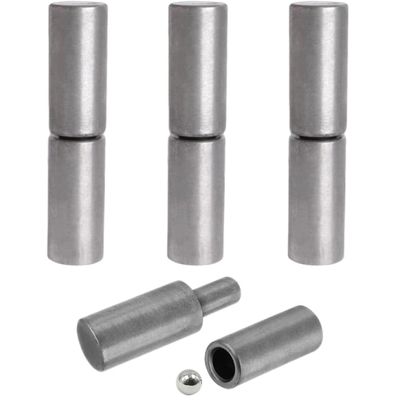 4 Pcs Weldable Barrel Hinges 4 x 1" Heavy Duty Steel Weld On Bullet Gate Hinge 1200 lbs Load Capacity for Metal Swing Door,Trailer Ramp Gate,  Dia Pin,Ball Bearing Detachable Hinges