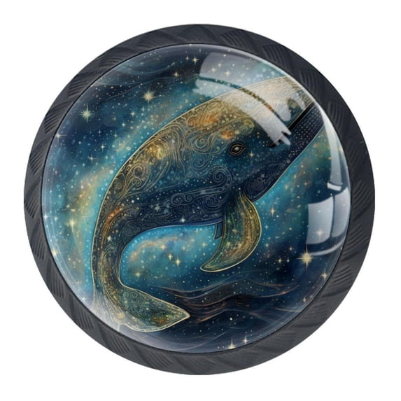 4 Pcs Whale Knobs for Kitchen Cabinet Cupboard Dresser Bookcase Drawer Pulls Handles Round Home Decor