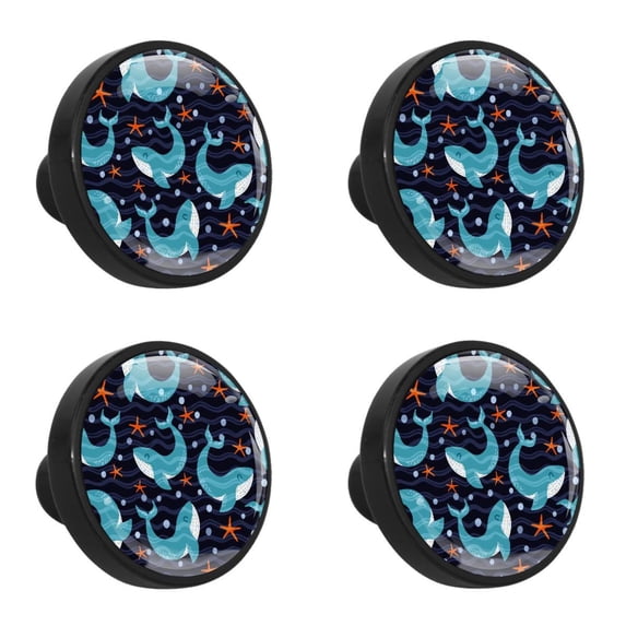 4 Pcs Whale Knobs for Kitchen Cabinet Cupboard Dresser Bookcase Drawer Pulls Handles Round Home Decor