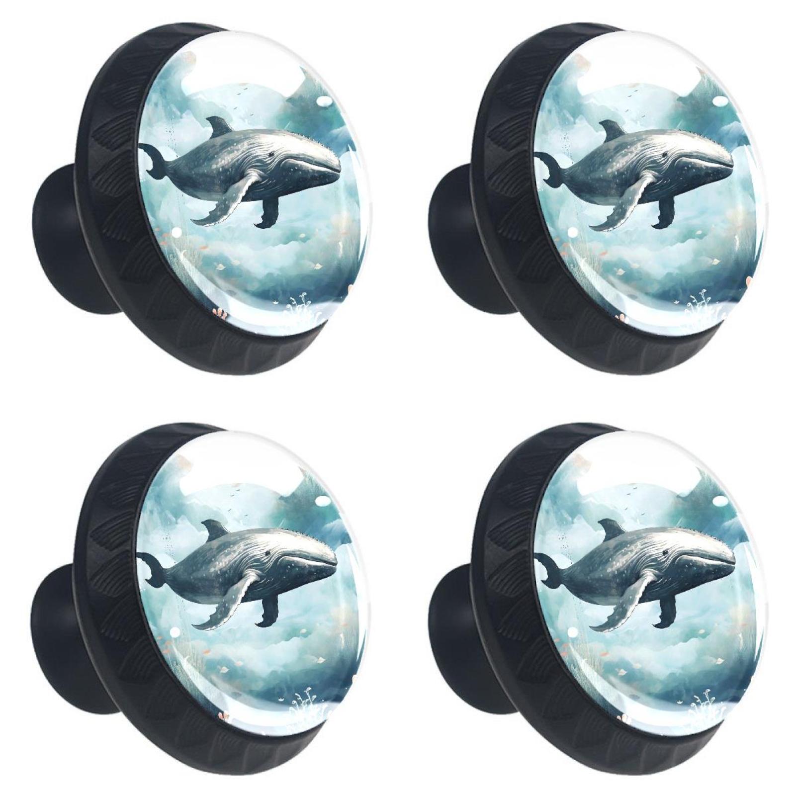 4-Pack Crystal Glass Cabinet Knobs – Black ABS Base With Galaxy Video Game Design, Dresser Drawer Pulls For Kitchen, Nursery, Or Closet