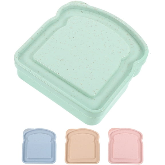 4 Pcs Wheat Straw Kitchen Storage Box Sandwich Containers Toast Crisper Household