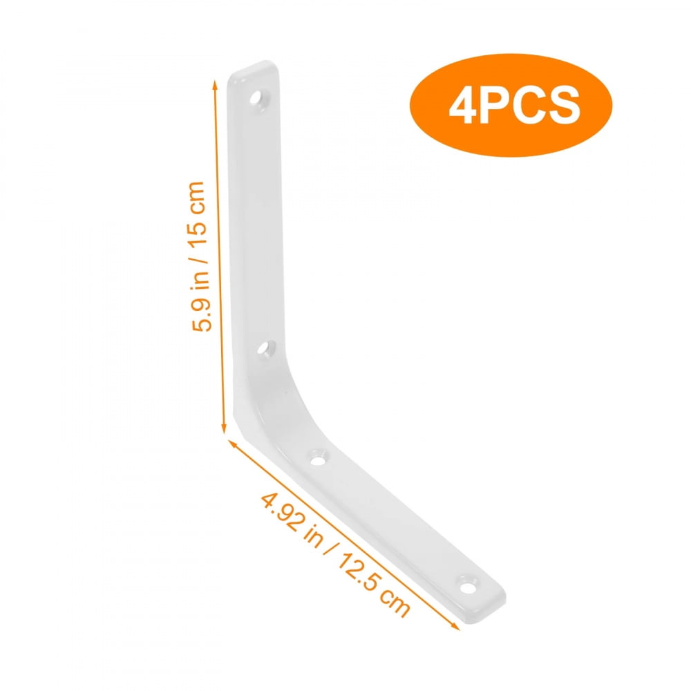 L Shape Shelf Racks Support Post 4 Pcs White 6 Inch L Shape Wall Shelf Support Bracket Heavy Duty ...