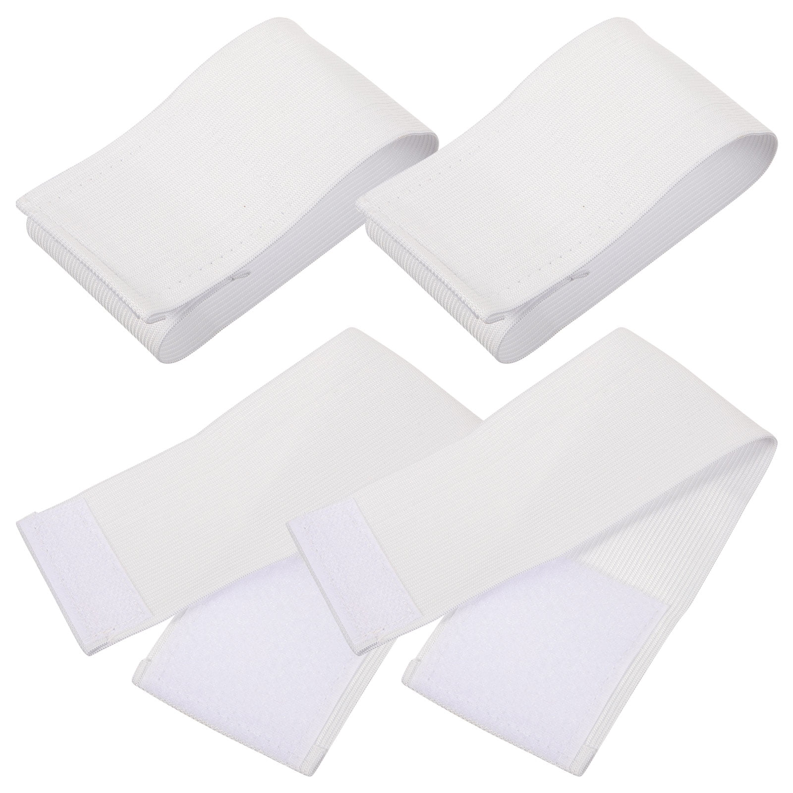 4 Pcs White Armband Football Mourning Multipurpose Team Sports DIY Blank Soccer Captain Foojo