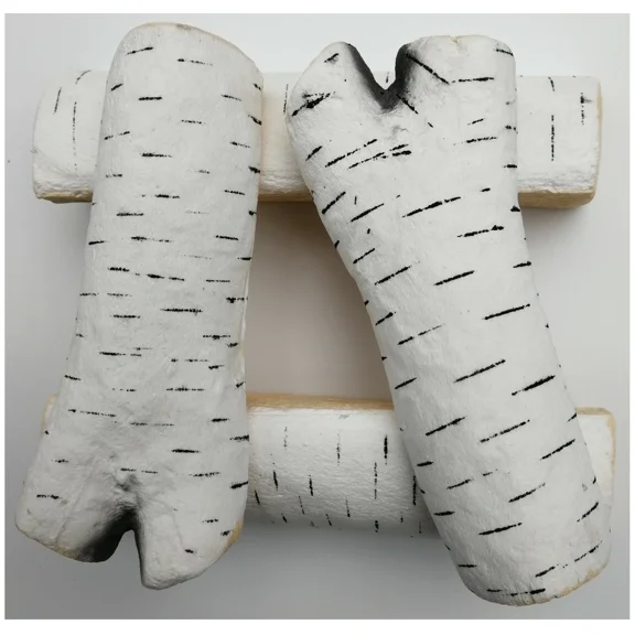 4 Pcs White  Fireplace wood-like Ceramic Logs for Gas Ethanol Fireplace