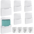 4 Pcs White Magnetic File Holder Ket, Wall Hanging File Organizer with ...