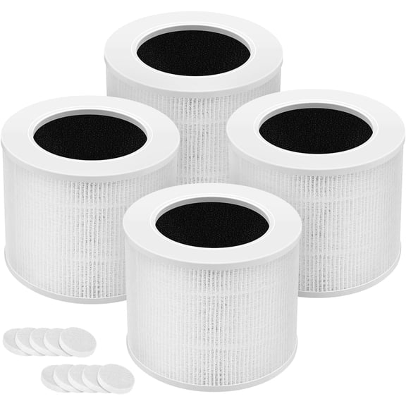 4 Pcs White Replacement Air Filter Compatible With LEVOIT Core Mini Core Mini-P Core Mini-RF Daily Home Air Purifying